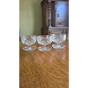 Vintage Thomas Webb Crystal Sherbet Dessert Cups Set Of 3 Footed Bowls Clear